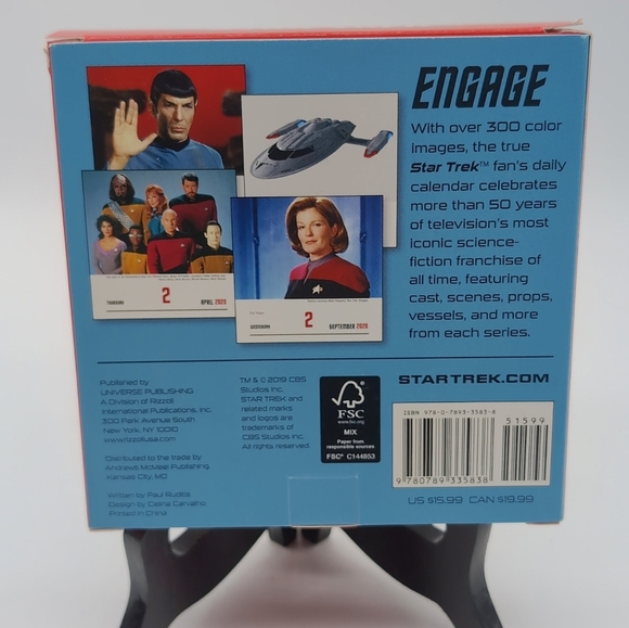 Star Trek Full Color 2020 Daily Calendar - Multicolor NIB - Picture 2 of 2